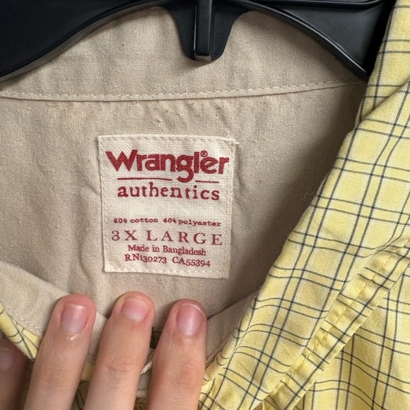 Wrangler Authentics Cotton Blend Short Sleeve Button Down Shirt Size 3XL - Picture 2 of 3